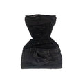 BLACK LACED DENIM MINI DRESS TAYVIAH REWRKS